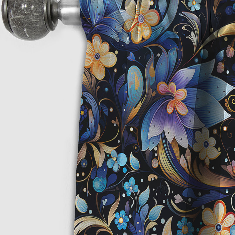 Mystique Allure Flower Serenity - Rideau abstrait - Rideau abstrait en velours occultant - 1 panneau, L 52 po x L 95 po