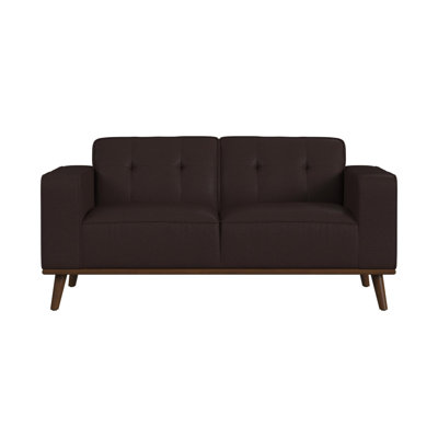 Carillo Loveseat with Wood Front in Pebble