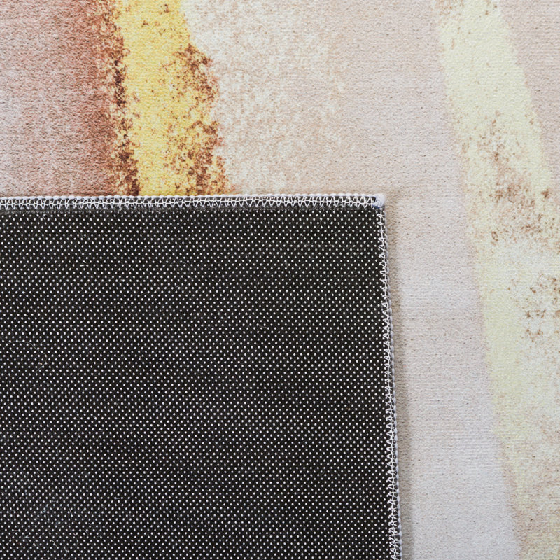 Tapis abstrait lavable à la machine Jammel Tacoma, Tapis de couloir 2 pi 6 po x 10 pi