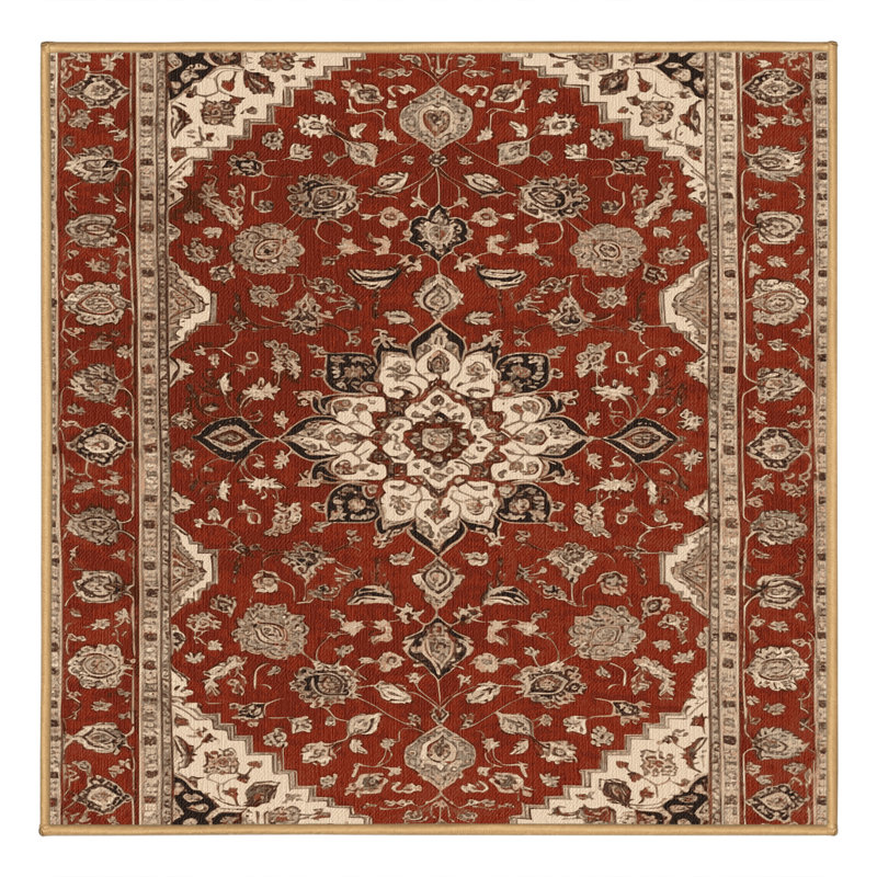 Tapis brun lavable à la machine, Carré 6 pi