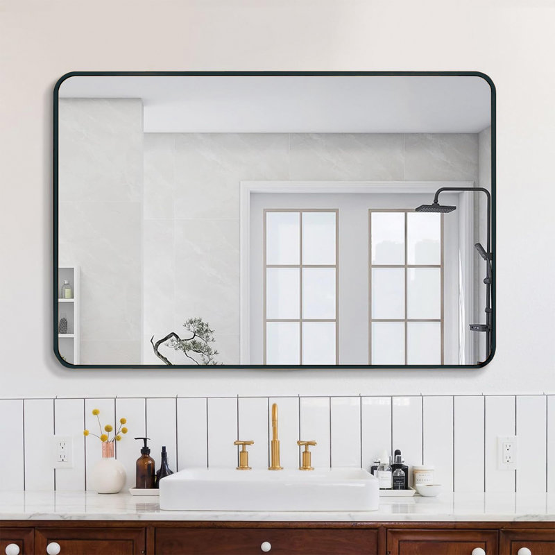 Miroir de salle de bain 30x40, Rectangle , 40 po x 30 po, Noir