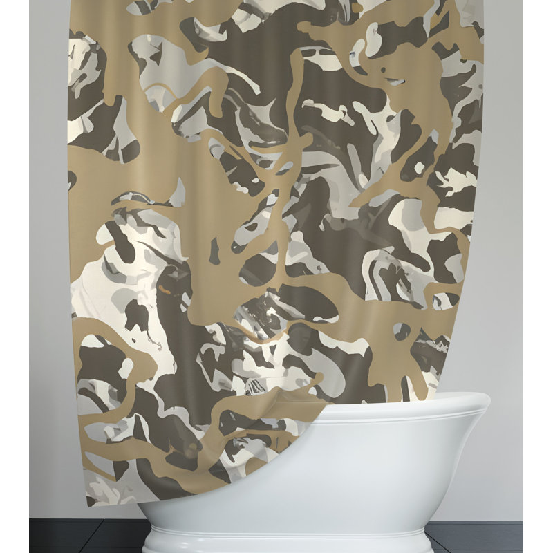 Rideau de douche Deokaran, H 83 po x l 70 po, Tan/Grey