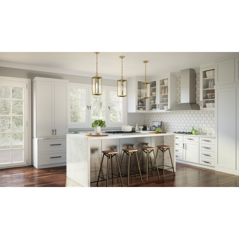 1 - Light Lantern Pendant, Antique Brass