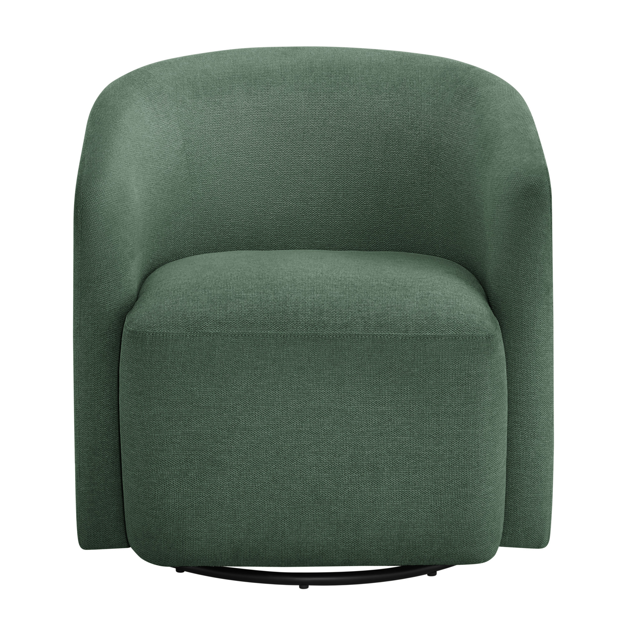 Arlo Swivel Barrel Chair, Green Polyester Blend