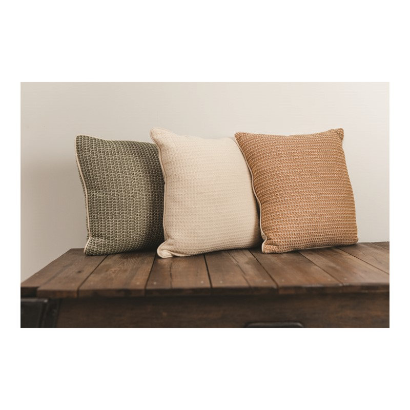 Coussin décoratif carré manuel zigzag 21 x 21 manuel Woodworkers & Weavers, Vert