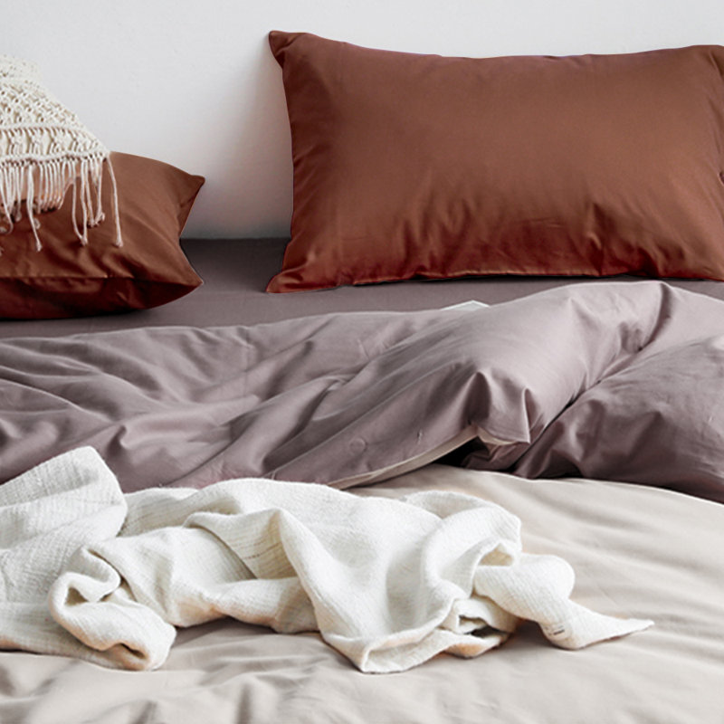 Bed Pillowcases, 1800 Brushed Microfiber Pillow Cases with Envelope Closure - NTBAY, Brown, Standard