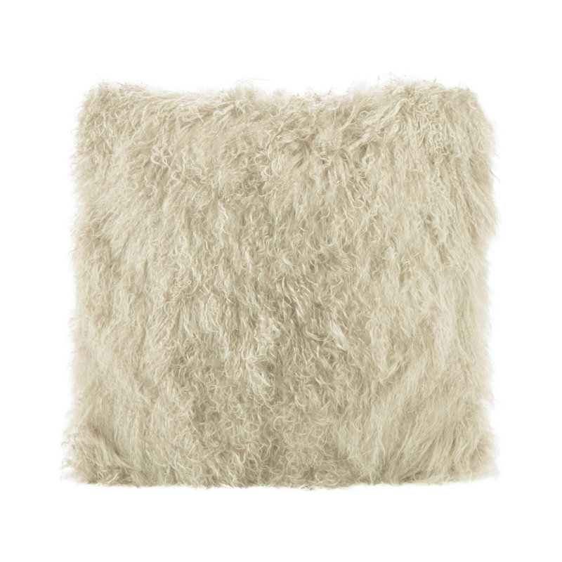 Tibetan Lamb Sheepskin Pillow by Outpost Original, 20" x 20", Sand
