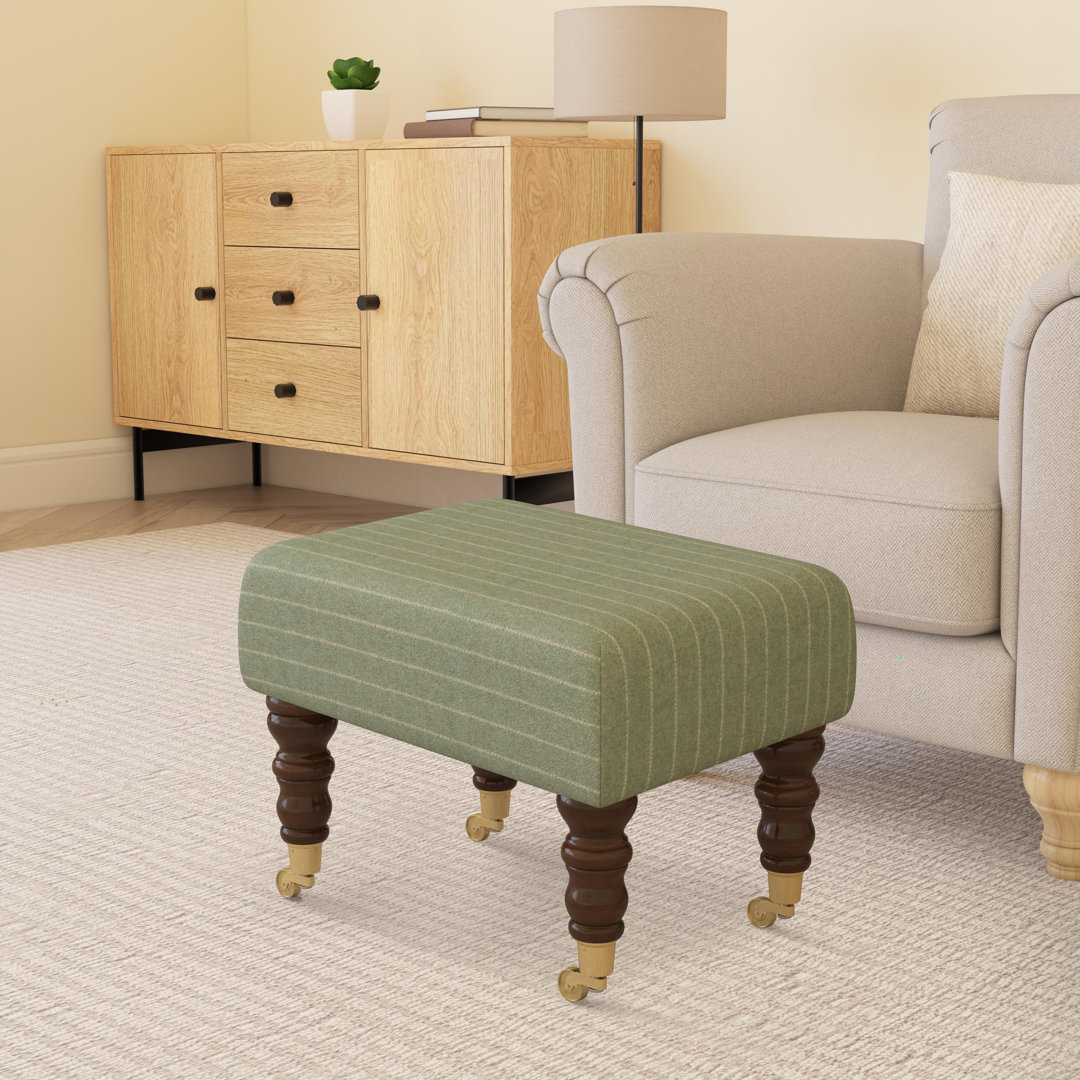 Autryville Wood Caster Leg - Pinstripe Wool