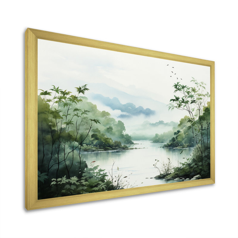 «Tranquil Oasis II» sur toile, Cadre doré à une seule photo, H 16 po x l 32 po x P 1 po