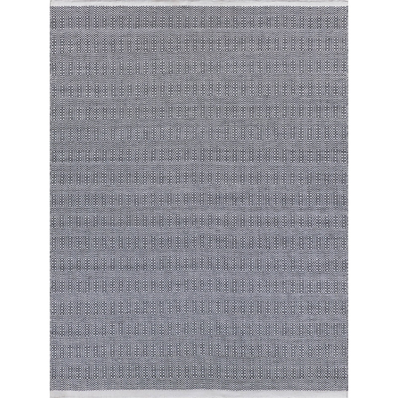 Echo Geometric Area Rug in Ivory, Rectangle 6' x 9'
