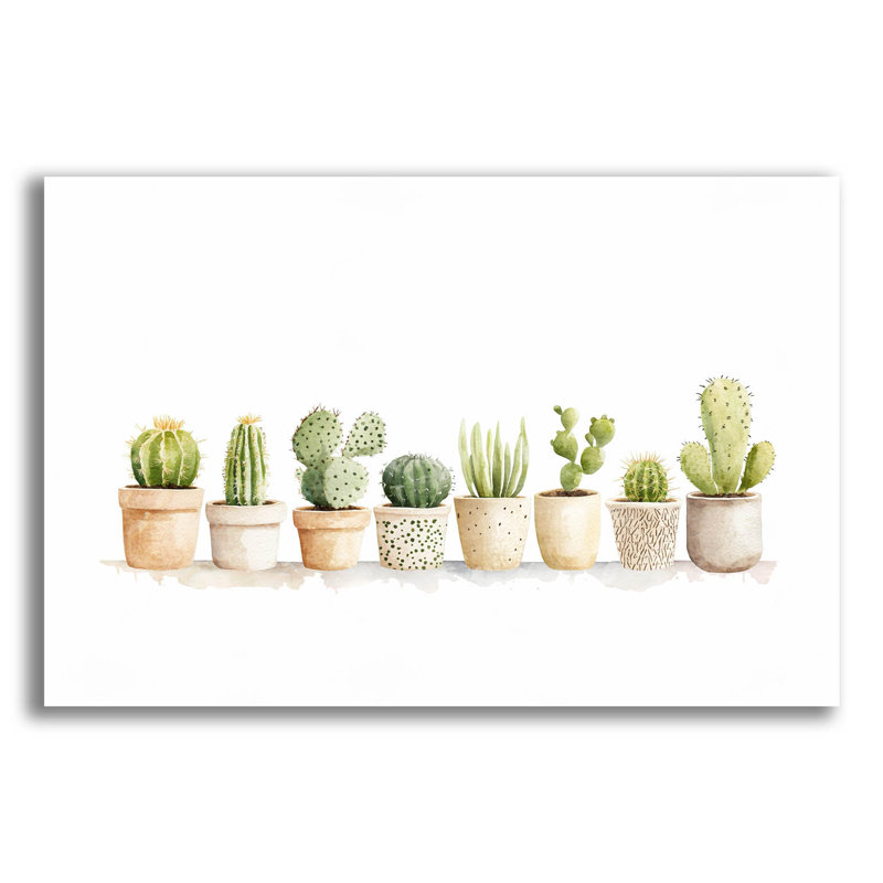 «Cacti In Ceramique» par Svetlana Aleynikova, art mural en verre acrylique, H 16 po x l 24 po x P 0,2 po