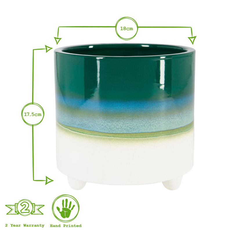 Ceramic Pot Planter, Green