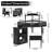 Corner Vanity Desk With Charging Station, Glass Tabletop, Removable Cabinet And Storage For Organized Beauty Makeup Routine Black Cushioned Stool, Tabletop Jewelry Drawer