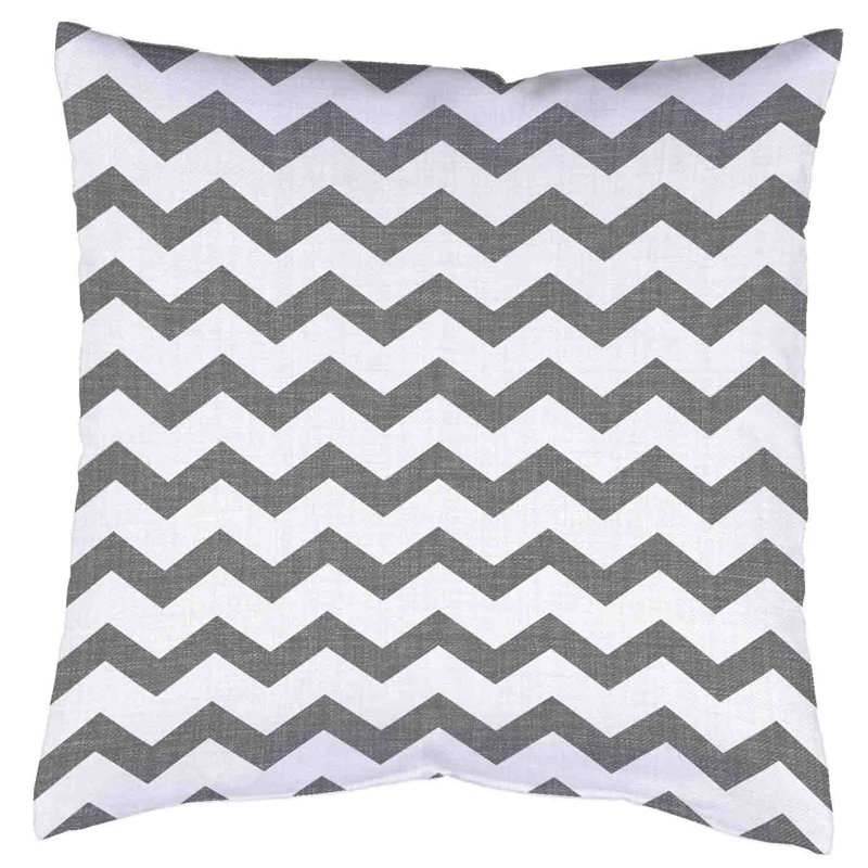 Zacke Chevron Square Pillow Cover, Yes, Grey, 50 x 50 cm