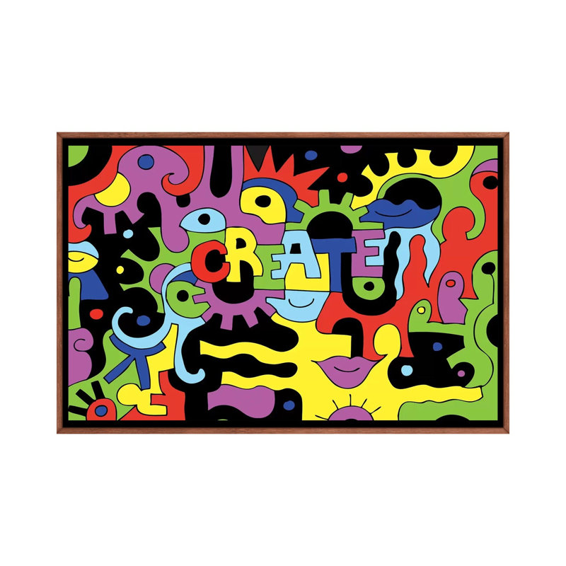 Create by Billy The Artist - Print on Canvas, 66.04 cm H x 45.72 cm W, Classic Brown Wood Framed