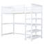 Lit mezzanine blanc de taille simple avec bureau et tablettes pour une plus grande efficacité en matière d'espace - Bois massif de pin massif-1636576842-1636576840