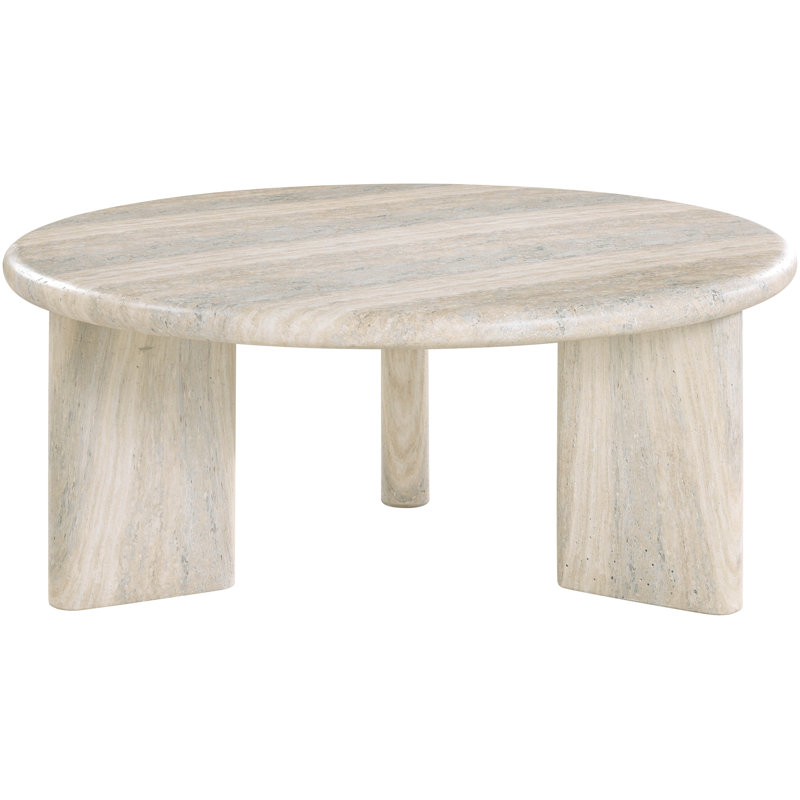 Table basse d'extérieur en béton et fibre de verre Hullinger, Travertin