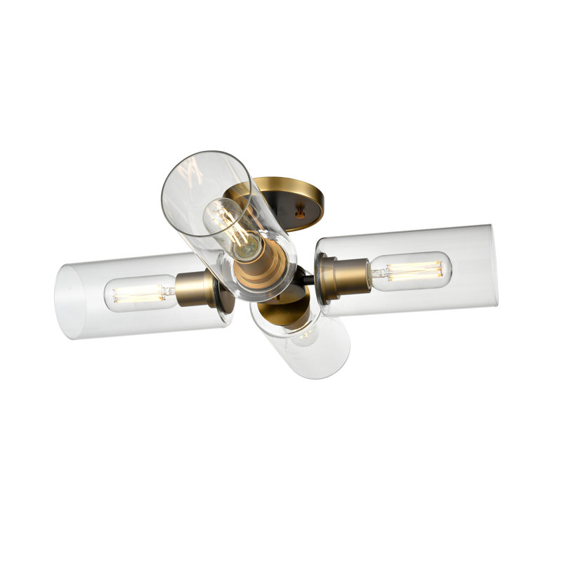 Rodina Glass Semi Flush Mount, Brass