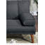 Black Polyfiber Adjustable Sofa Bed Living Room Solid wood Legs Plush Couch