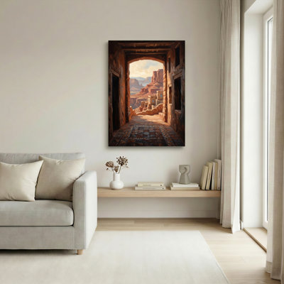 Ensemble de 1 tableau sur toile représentant une arche du désert