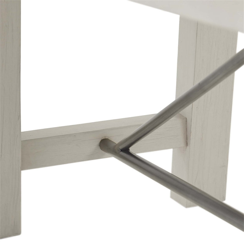 Banc en bois massif Tekoa, Blanc récupéré