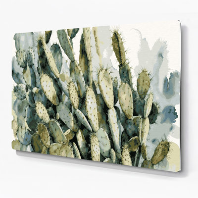 «Southwestern Plants Silver Cholla 188», art mural en métal beige