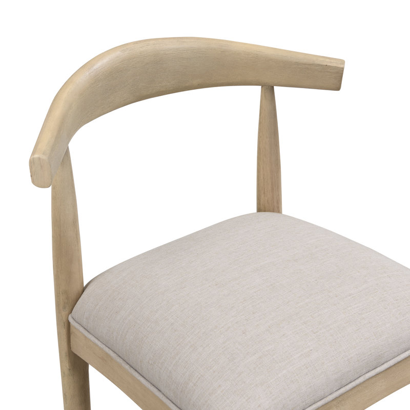 Tabourets rembourrés Eameson, Tabouret de bar (siège d'une hauteur de 30,5 po), Siège en galet / structure en frêne clair