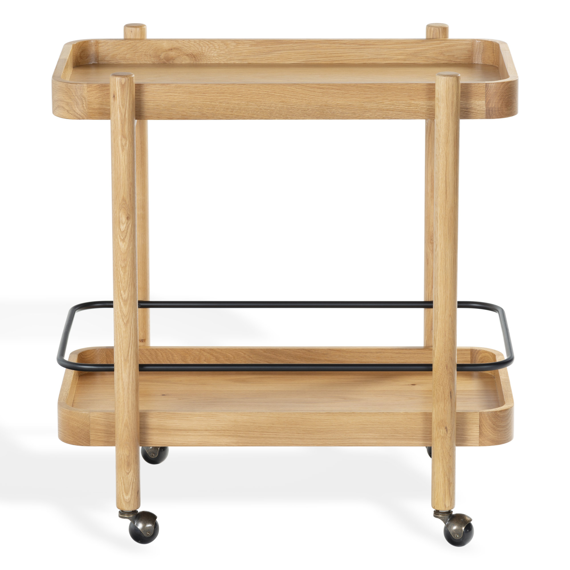 Krystof Wood 2 Shelf Barcart, Natural