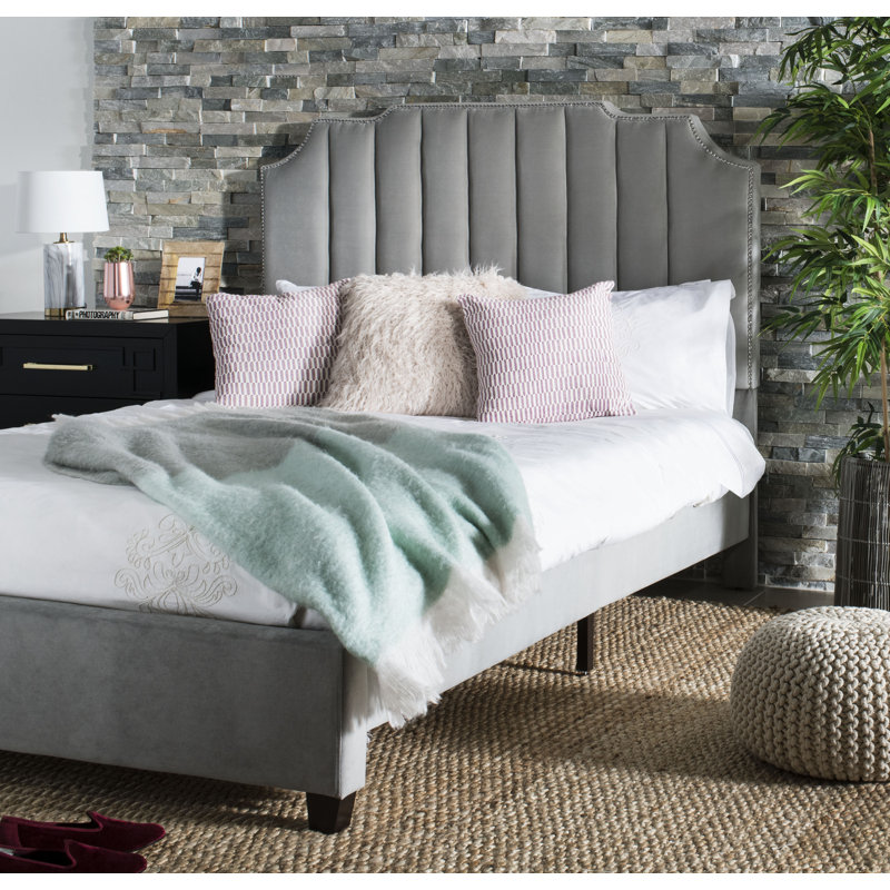 Musgrave Upholstered Platform Bed, Full, Gray