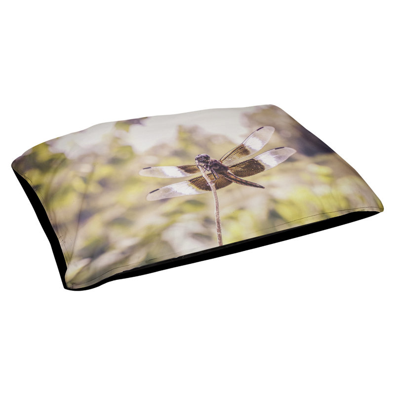 Coussin stylisé libellule Burnell, L 42 po x l 52 po, Noir
