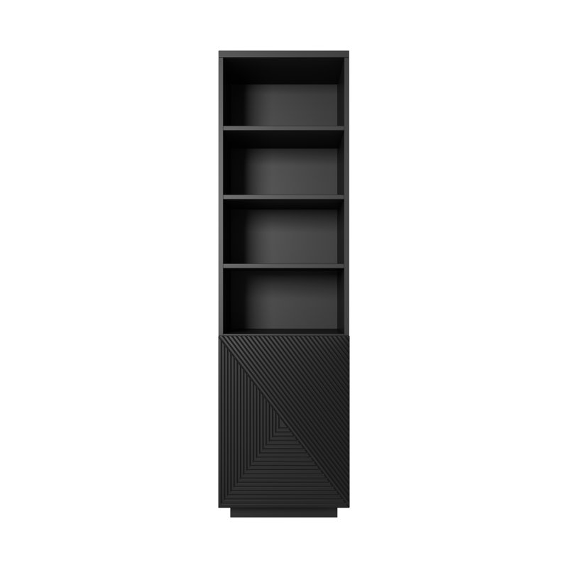 Ayliah 180cm H x 50cm W Standard Bookcase, Black