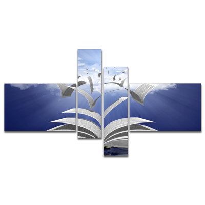 Book Pages Skyward Graphic Art Print MultiPiece Image on Canvas