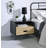 Functional Storage Accent Table - Synthetic Wood, Black & Oak Color Compact With Utility Compartment 19" In Height, Finish, 1, Material