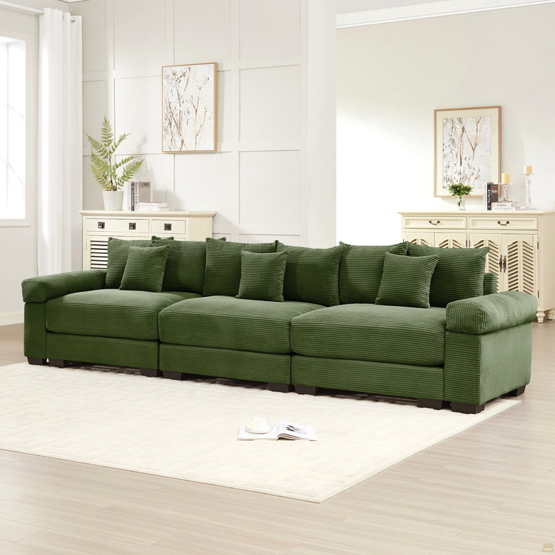 Canapé modulaire surdimensionné de 130 po Cloud, 34,2 po H x 129,9 po H x 33,8 po P, 3, Vert