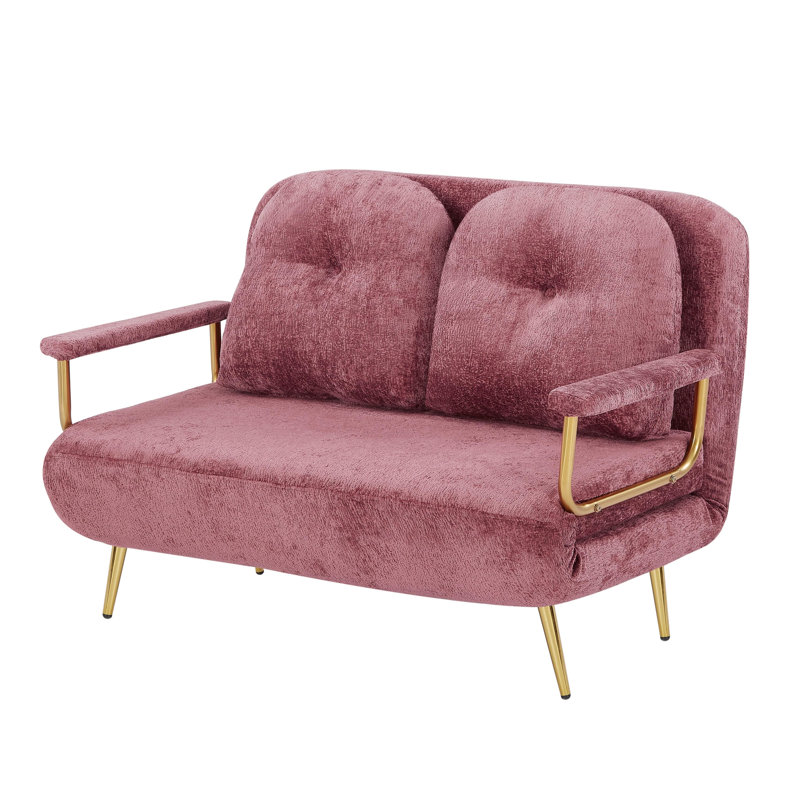 Ajaylah 2 Seater Teddy Sofa Bed, Burgundy