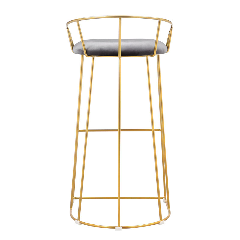 Jillian Upholstered Counter Stool with Metal Frame, Bar Stool (30.5" Seat Height), Gray