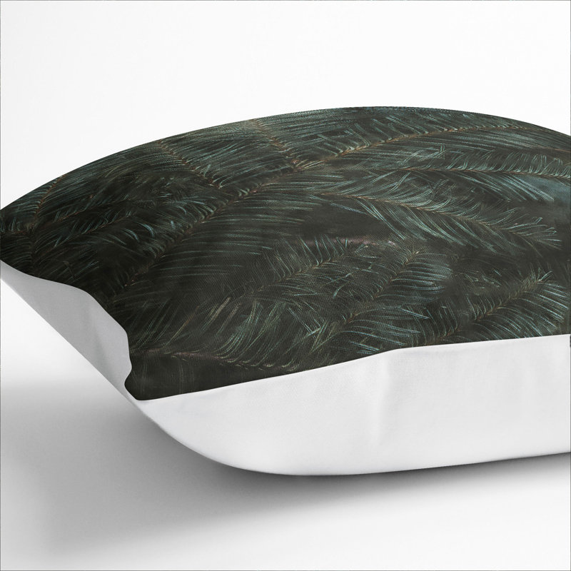 Leaf Layers Painting Square Throw Cushion, 55cm H x 55cm W x 20cm D, White