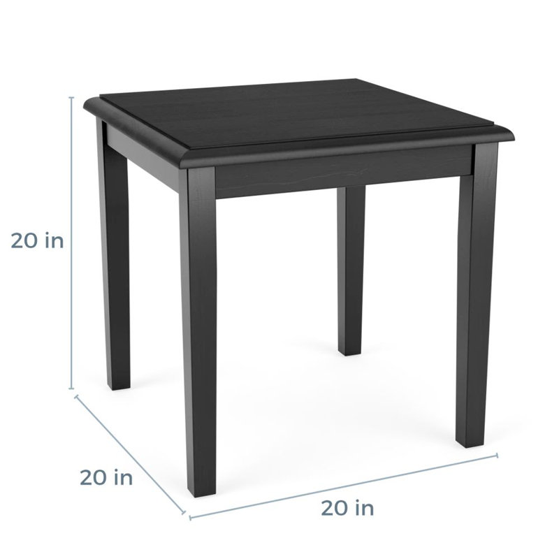 Table de bout en bois Lenox, H 20 po x l 20 po x P 20 po, Noir