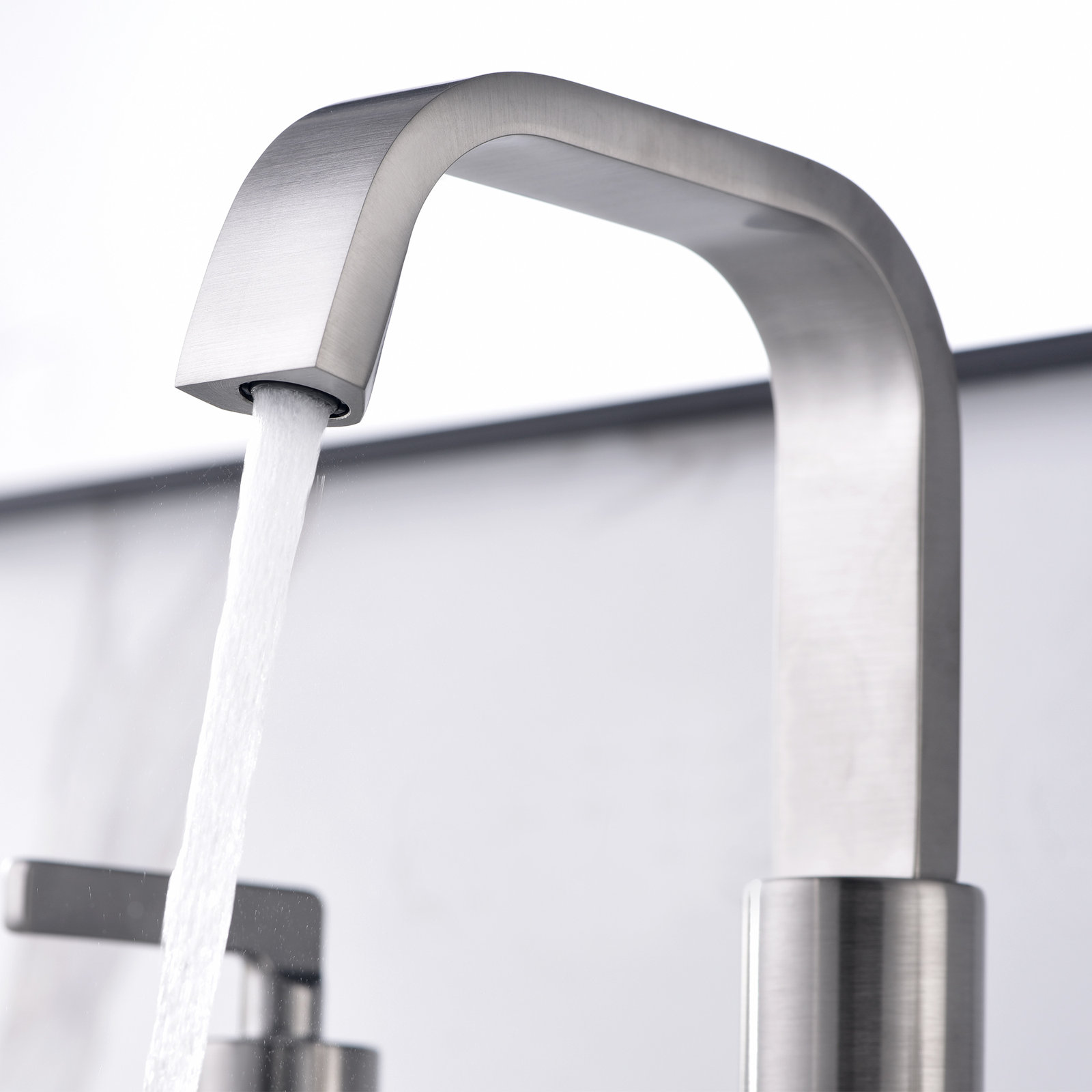 Widespread Bathroom Faucet with Drain Assembly, Brushed Nickel