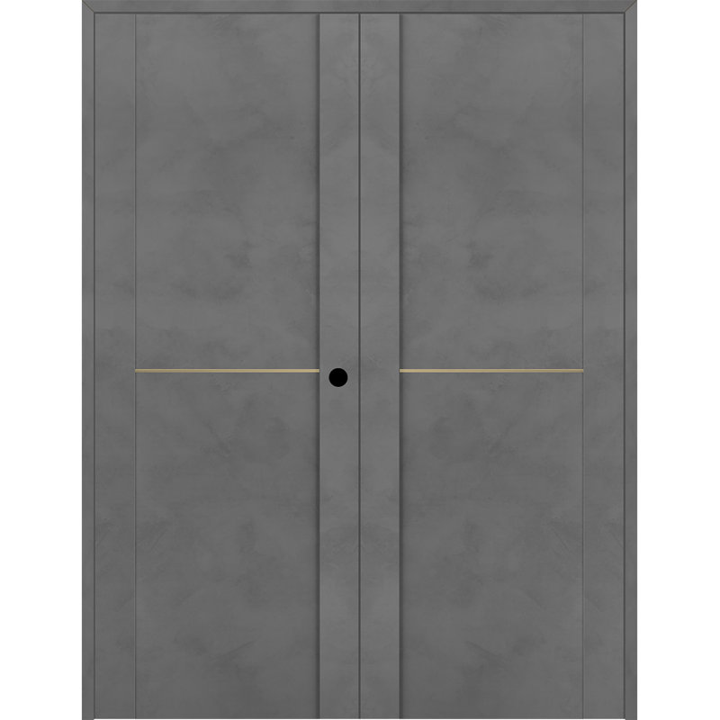 Porte française Avon 01 1H Golden Strips, 59,5 po x 79,37 po, Chêne Veralinga, À gauche