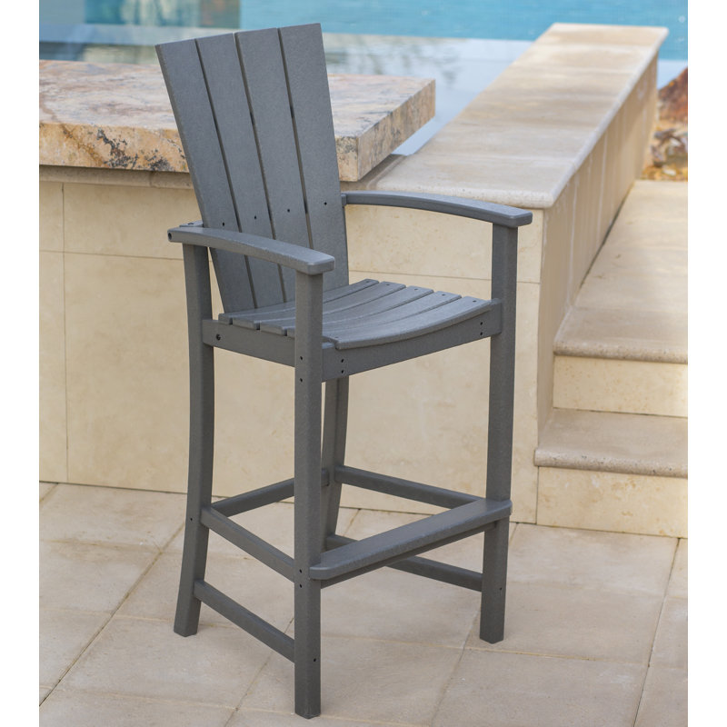 POLYWOOD Quattro Adirondack Bar Chair, Slate Gray