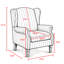 Chaises d'appoint confortables, pieds en tissu de bois, motif floral moderne pour le bureau à domicile