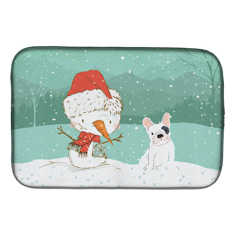 Snowman Christmas, White/Black French Bulldog