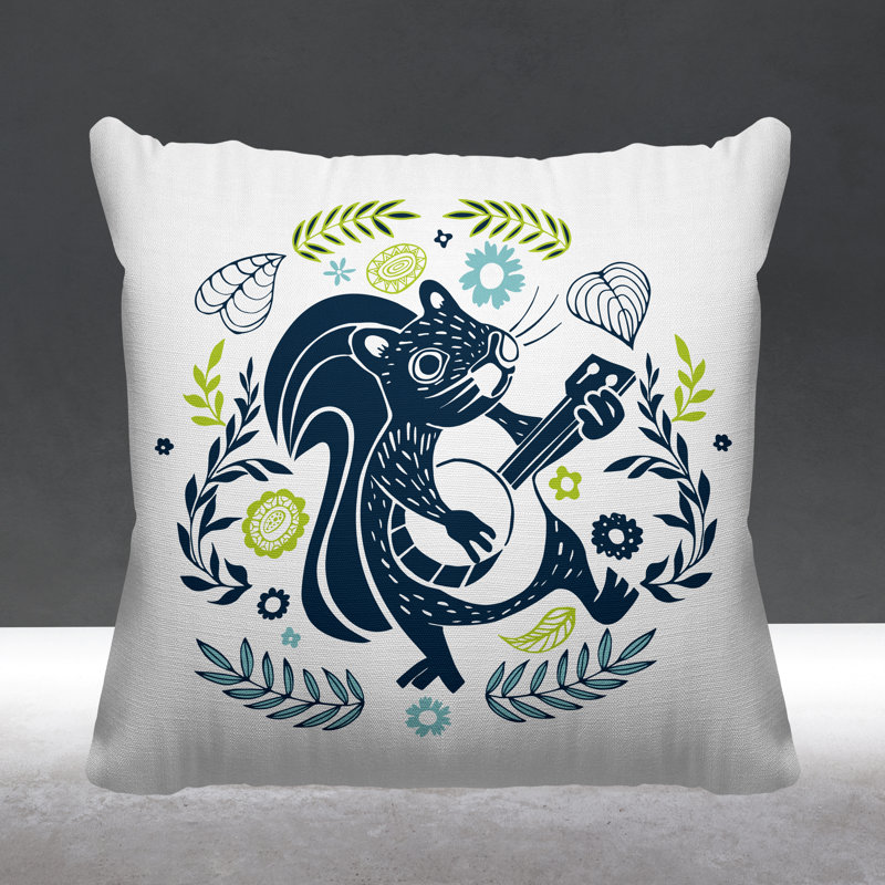 Coussin décoratif Nutsy, Vert/bleu marine, L 19 po x H 19 po