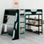Sturdy Gaming Loft Bed with Desk, Open Shelves & LED Lights-1851383581