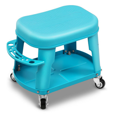 Tabouret de garage à roulettes 16,14 "x 10,62" siège amovible et plateau à outils capacité de 300 Lb 4 roulettes pivotantes