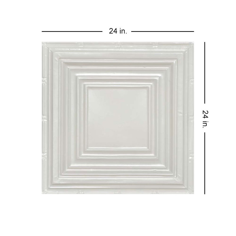 Williamsburg 2 ft. x 2 ft. Drop-In Tin Ceiling Tile, Eggshell White