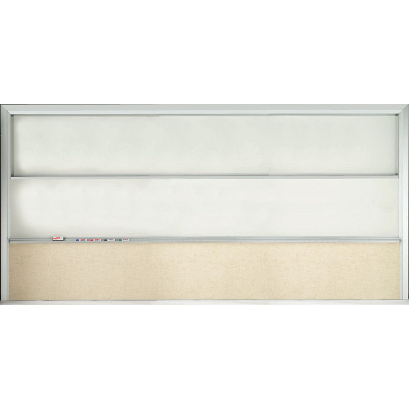 Tableau blanc à fixation murale combine, H 10 pi L 16 pi