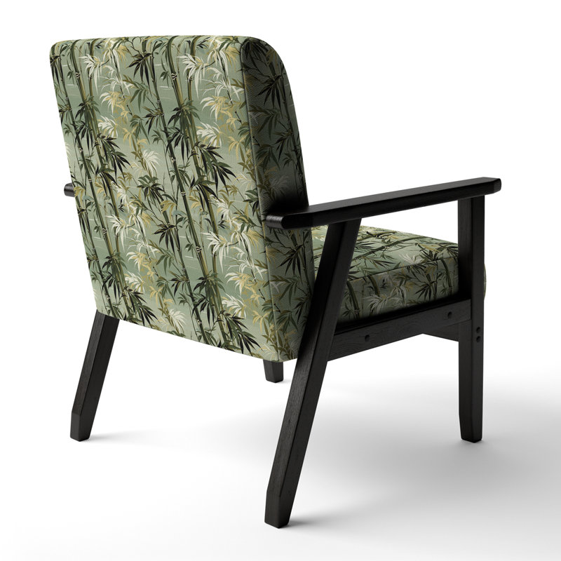 Fauteuil rembourré d'appoint tropical D, Oasis de repos de bambou à motif tropical I