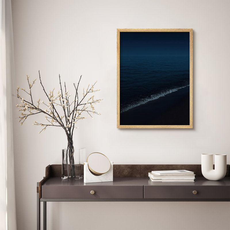 Reproduction d'art encadrée abstraite pour décoration intérieure moderne - 11 po x 14 po, H 14 po x l 11 po, Naturel